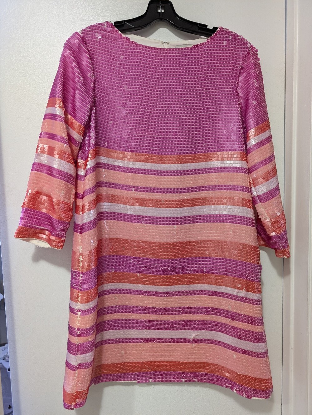 ASOS Pink, Coral & Peach Sequin Striped Party Dress